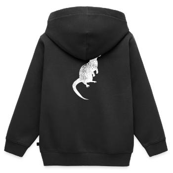 Distressed Otter Print - Vintage Otter - Kinder Premium Organic Zip Hoodie - Schwarz - Hinten - AI Model Kid Male (0cm)