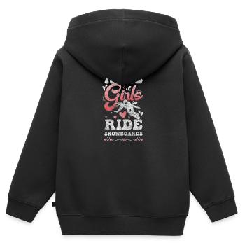 Snowboarder Extremsport - Kinder Premium Organic Zip Hoodie - Schwarz - Hinten - AI Model Kid Male (0cm)