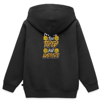Nourriture Nourriture Hôtel - Sweat Premium à capuche zippé enfant bio - noir - Dos - AI Model Kid Male (0cm)