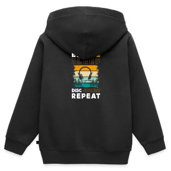 Musik Disko Tanzen Spaß - Kinder Premium Organic Zip Hoodie - Schwarz - Hinten - AI Model Kid Male (0cm)