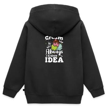Eis Eisdiele Naschen Eistüte - Kinder Premium Organic Zip Hoodie - Schwarz - Hinten - AI Model Kid Male (0cm)