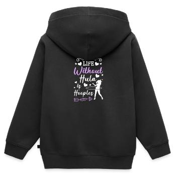 Hulahoop Sport Slimming Fit - Kids Premium Organic Zip-up Hoodie - black - Back - AI Model Kid Male (0cm)
