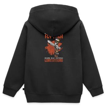 Chaman amérindien Aztèque - Sweat Premium à capuche zippé enfant bio - noir - Dos - AI Model Kid Male (0cm)