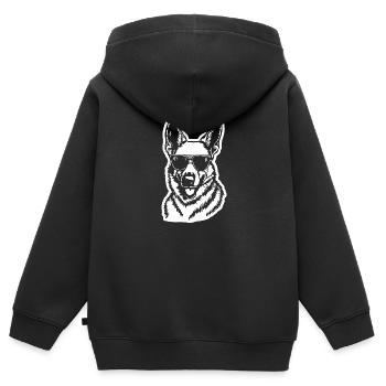 Schäferhund Hund Hundekopf - Kinder Premium Organic Zip Hoodie - Schwarz - Hinten - AI Model Kid Male (0cm)