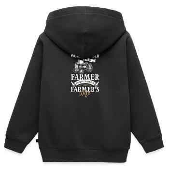Landwirt Hof Demonstration Helden - Kinder Premium Organic Zip Hoodie - Schwarz - Hinten - AI Model Kid Male (0cm)