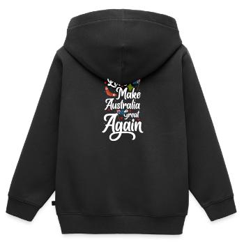 Métropole de l’État du pavillon - Sweat Premium à capuche zippé enfant bio - noir - Dos - AI Model Kid Male (0cm)