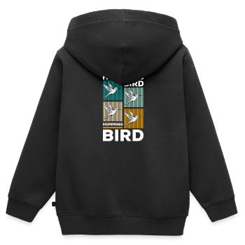 Vogel Zauberei Diversity - Kinder Premium Organic Zip Hoodie - Schwarz - Hinten - AI Model Kid Male (0cm)