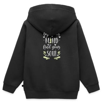 Yoga Illumination Pleine conscience Om - Sweat Premium à capuche zippé enfant bio - noir - Dos - AI Model Kid Male (0cm)