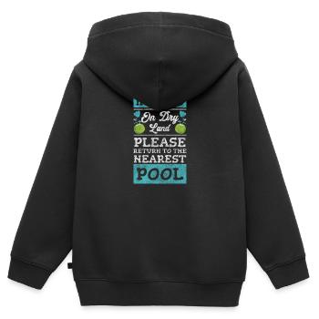 Piscine Piscine Power Sun - Sweat Premium à capuche zippé enfant bio - noir - Dos - AI Model Kid Male (0cm)