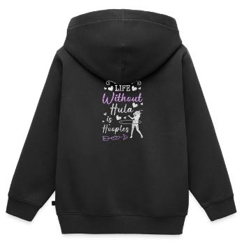 fitness motivation - Kinder Premium Organic Zip Hoodie - Schwarz - Hinten - AI Model Kid Male (0cm)
