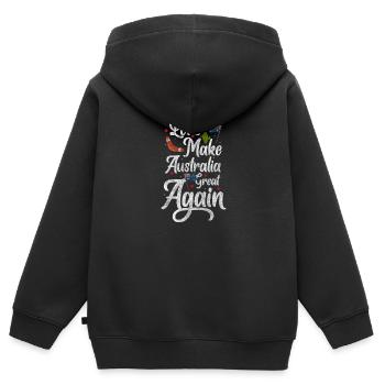Des vacances dans l’Outback prêtes pour des vacances - Sweat Premium à capuche zippé enfant bio - noir - Dos - AI Model Kid Male (0cm)