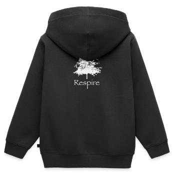 respire - nature, arbre et zen - Sweat Premium à capuche zippé enfant bio - noir - Dos - AI Model Kid Male (0cm)