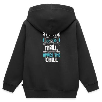 Ski the thrill, apres the chill - Kinder Premium Organic Zip Hoodie - Schwarz - Hinten - AI Model Kid Male (0cm)