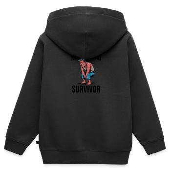 Hemorrhoid Survivor - Kinder Premium Organic Zip Hoodie - Schwarz - Hinten - AI Model Kid Male (0cm)