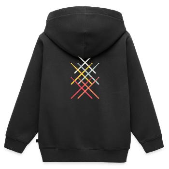 Drumsticks batteur musicien - Sweat Premium à capuche zippé enfant bio - noir - Dos - AI Model Kid Male (0cm)