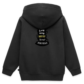 pas d'anniversaire - Sweat Premium à capuche zippé enfant bio - noir - Dos - AI Model Kid Male (0cm)