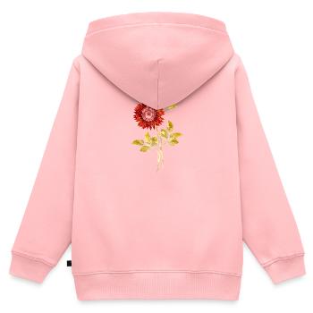 Bunte Blume - Kinder Premium Organic Zip Hoodie - Rosa - Hinten - AI Model Kid Female (0cm)