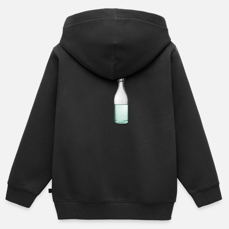 Bouteille d'eau bouteille liège - Sweat Premium à capuche zippé enfant bio - noir