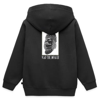 Vampir Balkan Vlad Tepes Rumänien Impaler - Kinder Premium Organic Zip Hoodie - Schwarz - Hinten - AI Model Kid Male (0cm)