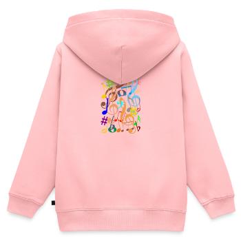 Musiknoten - Kinder Premium Organic Zip Hoodie - Rosa - Hinten - AI Model Kid Female (0cm)