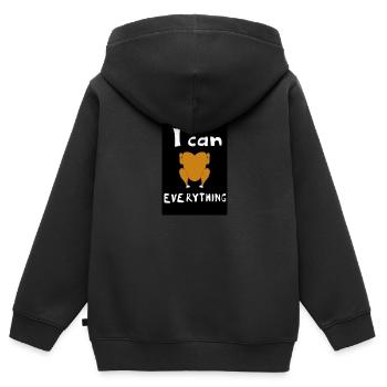 Huhn/Hendl - Kinder Premium Organic Zip Hoodie - Schwarz - Hinten - AI Model Kid Male (0cm)