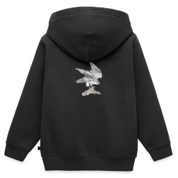 Wanderfalke - Kinder Premium Organic Zip Hoodie - Schwarz - Hinten - AI Model Kid Male (0cm)