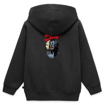 wolfi - Sweat Premium à capuche zippé enfant bio - noir - Dos - AI Model Kid Male (0cm)