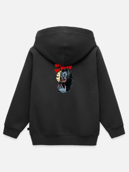 wolfi - Kinder Premium Organic Zip Hoodie - Schwarz