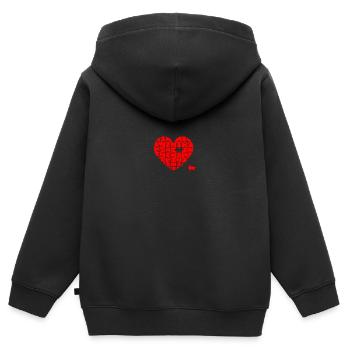 Herz Puzzle mit einem fehlenden Puzzleteil - Kinder Premium Organic Zip Hoodie - Schwarz - Hinten - AI Model Kid Male (0cm)