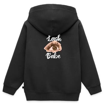 Wimpern-Babe - Kinder Premium Organic Zip Hoodie - Schwarz - Hinten - AI Model Kid Male (0cm)