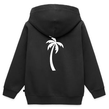 Palme - Kinder Premium Organic Zip Hoodie - Schwarz - Hinten - AI Model Kid Male (0cm)