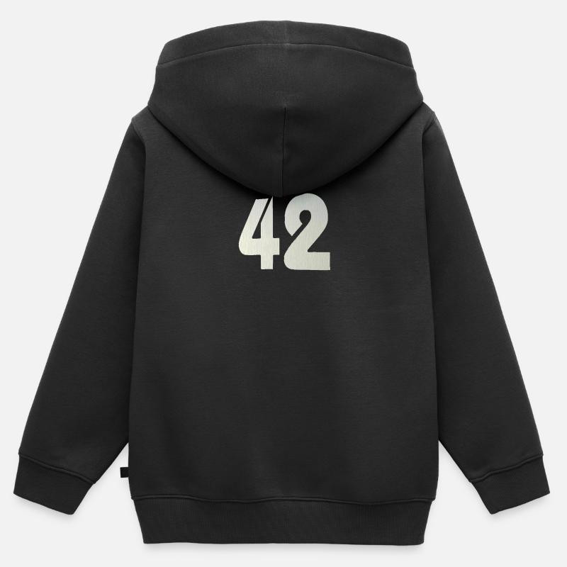 42 - Sweat Premium à capuche zippé enfant bio - noir
