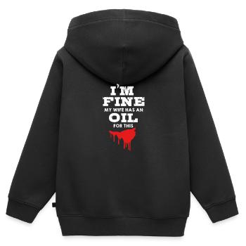 Ätherisches Öl - Kinder Premium Organic Zip Hoodie - Schwarz - Hinten - AI Model Kid Male (0cm)