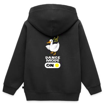 Ente tanzen Spruch Dance Mode On - Kinder Premium Organic Zip Hoodie - Schwarz - Hinten - AI Model Kid Male (0cm)