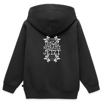 Ludwig als Bachelor - Kinder Premium Organic Zip Hoodie - Schwarz - Hinten - AI Model Kid Male (0cm)