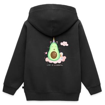 Ich bin ein Einhorn! - Kinder Premium Organic Zip Hoodie - Schwarz - Hinten - AI Model Kid Male (0cm)