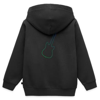 Gitarrenspieler Gitarre akustische gitarre - Kinder Premium Organic Zip Hoodie - Schwarz - Hinten - AI Model Kid Male (0cm)