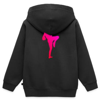 Boxe Thaï Femmes Boxe Thaï Muay Thai Boxe Thaï - Sweat Premium à capuche zippé enfant bio - noir - Dos - AI Model Kid Male (0cm)