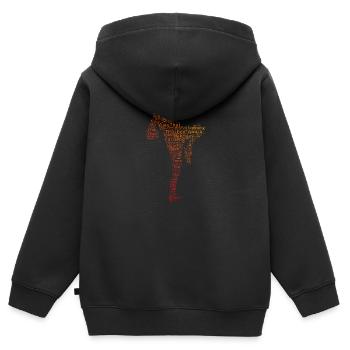 Boxe Thaï Boxe Thaï Boxeuse Thaï Muay Thai Femmes - Sweat Premium à capuche zippé enfant bio - noir - Dos - AI Model Kid Male (0cm)
