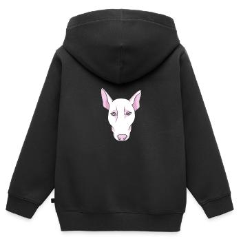 Bull terrier - Sweat Premium à capuche zippé enfant bio - noir - Dos - AI Model Kid Male (0cm)
