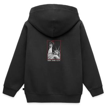 New York City NYC Freiheitsstatue - Kinder Premium Organic Zip Hoodie - Schwarz - Hinten - AI Model Kid Male (0cm)