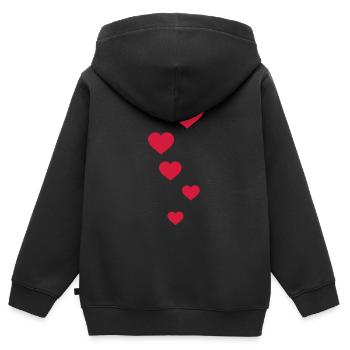 herzen - Sweat Premium à capuche zippé enfant bio - noir - Dos - AI Model Kid Male (0cm)