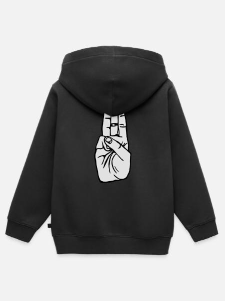 Pfadfindegruß - Kinder Premium Organic Zip Hoodie - Schwarz