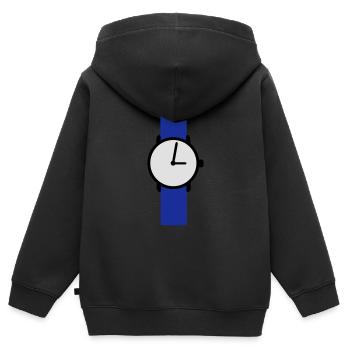 Montre - heure - Sweat Premium à capuche zippé enfant bio - noir - Dos - AI Model Kid Male (0cm)