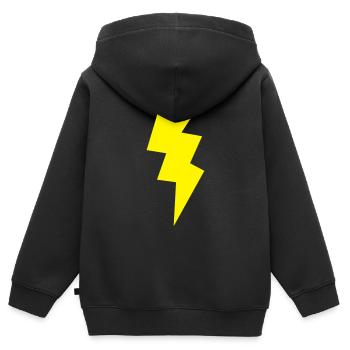 Blitz - Kinder Premium Organic Zip Hoodie - Schwarz - Hinten - AI Model Kid Male (0cm)