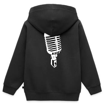 Mikrofon - Kinder Premium Organic Zip Hoodie - Schwarz - Hinten - AI Model Kid Male (0cm)