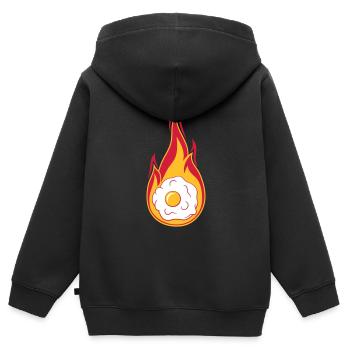heiss feuer flammen brennen fackel spiegelei koche - Kinder Premium Organic Zip Hoodie - Schwarz - Hinten - AI Model Kid Male (0cm)