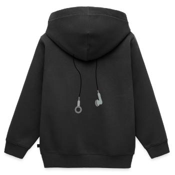 kopfhoerer3 - Kinder Premium Organic Zip Hoodie - Schwarz - Hinten - AI Model Kid Male (0cm)