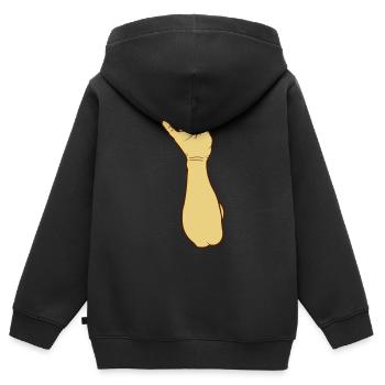Saupoudrer de sel à la main - Sweat Premium à capuche zippé enfant bio - noir - Dos - AI Model Kid Male (0cm)