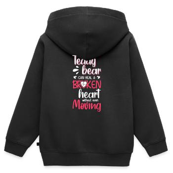 Jouets d’enfance d’ours - Sweat Premium à capuche zippé enfant bio - noir - Dos - AI Model Kid Male (0cm)